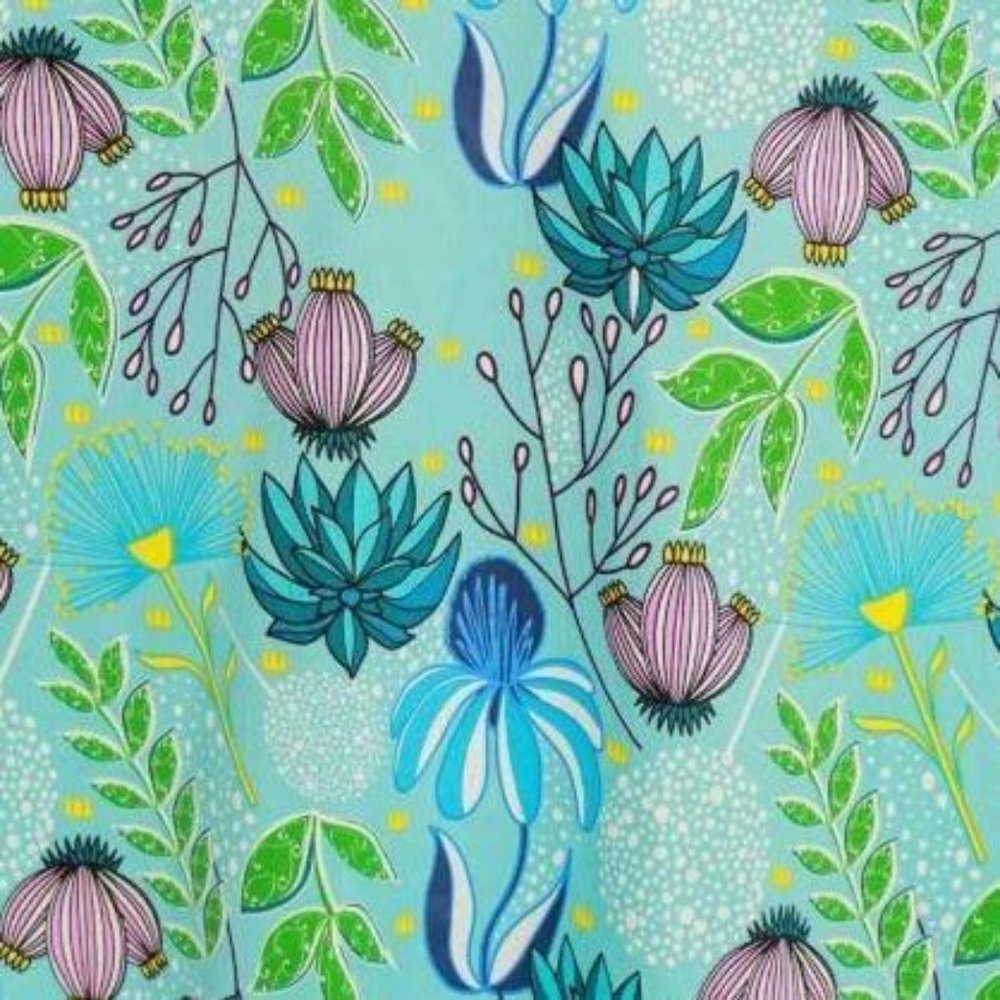 Lindy Bop Myrtle Blue Floral Halter Dress - Picture 6 of 7